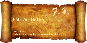 Fábián Helka névjegykártya